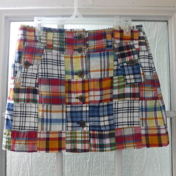 J. Crew Multi-Color Checks Button Up Mini Skirt - Picture 1 of 7